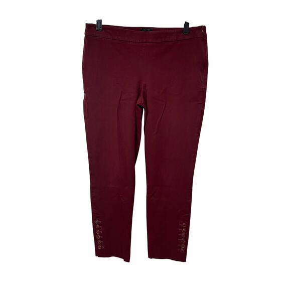 Talbots Women’s Chatham Cropped Tapered Cherry Red Wine Pants Size 8P Petite - Picture 1 of 10